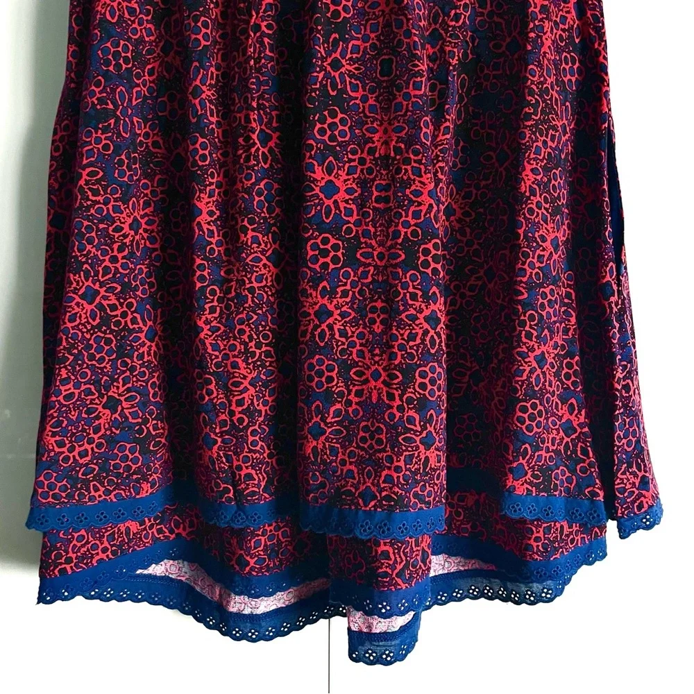 Free People Tabitha Floral Sweetheart Neck Cap Sleeve Babydoll Mini Dress M NWT